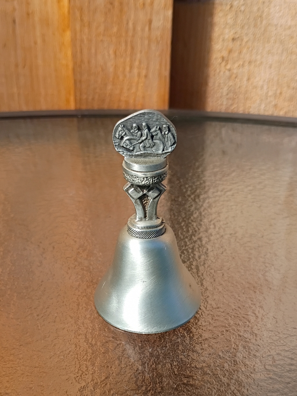Decorative Metal Table Bell with Figural Top